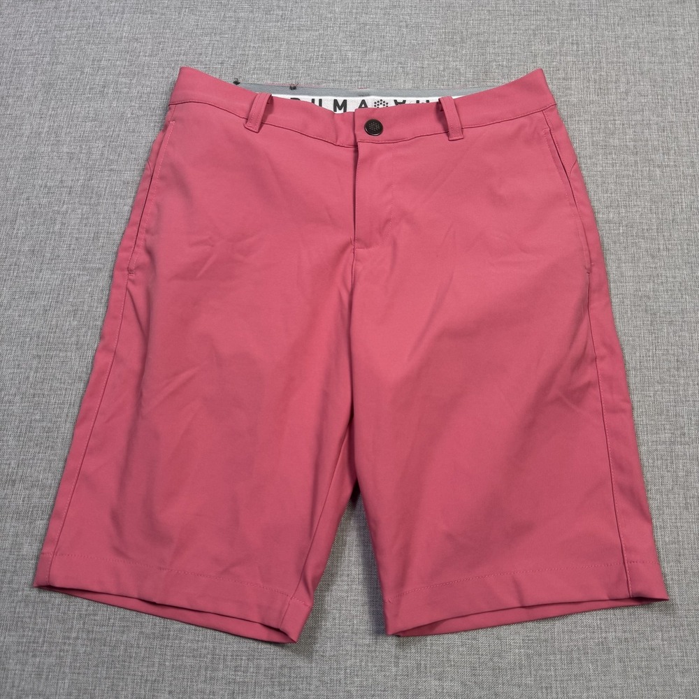 Puma Golf 9" Shorts Mens 28 Pink Athletic Polyester Performance Athletic